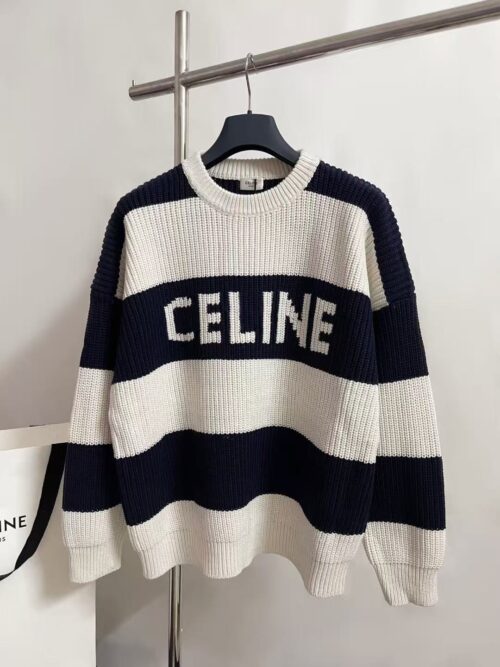 「#3444」CELINE striped sweater