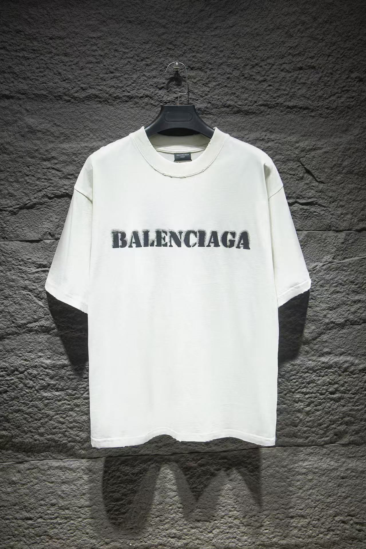 「#3561」BLCG Blurred Slogan Short Sleeves
