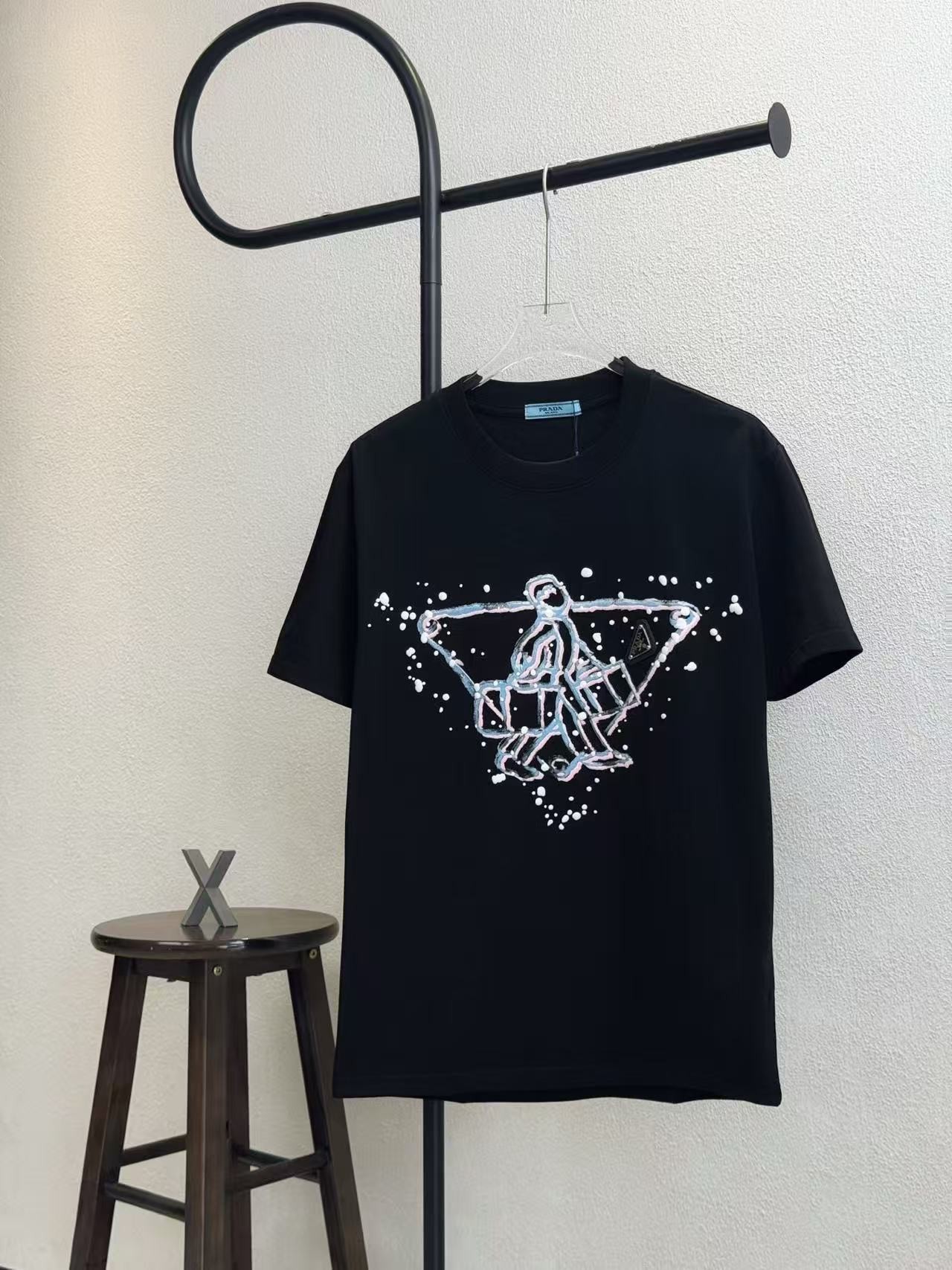 「#3813」Prada 2025 new printed cotton T-shirt - 图片 3