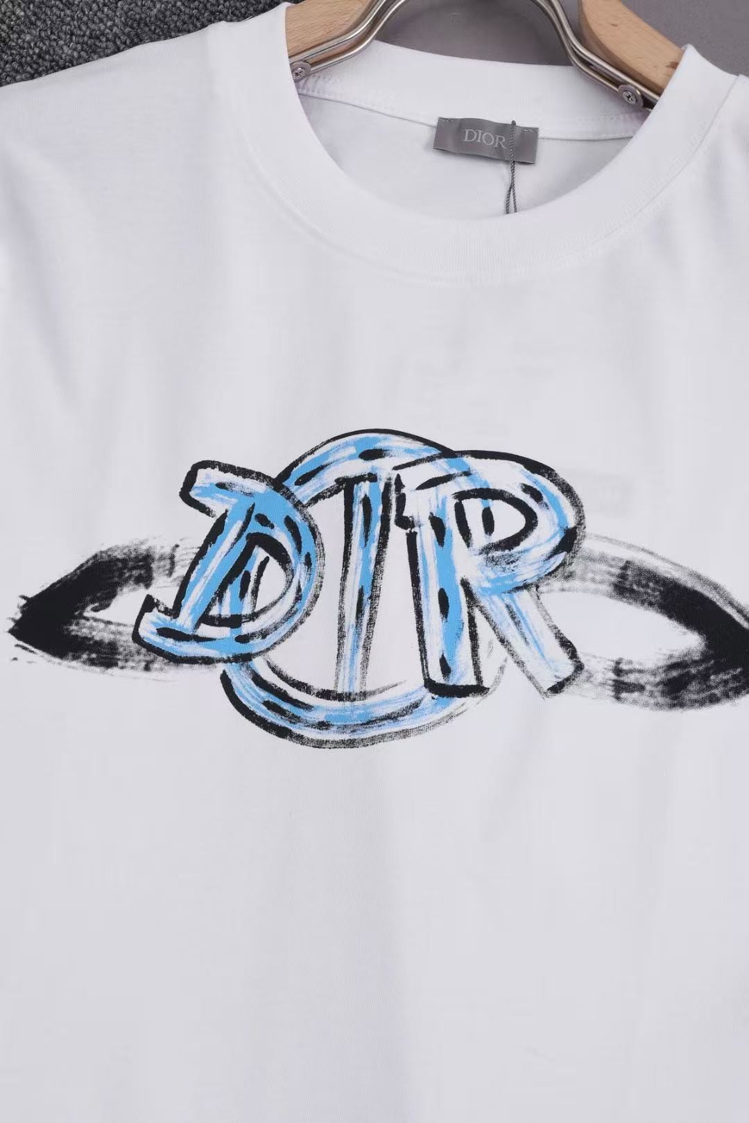 「#3938」Dior 2025 new Starry Sky Graffiti Round Neck T-shirt - 图片 3