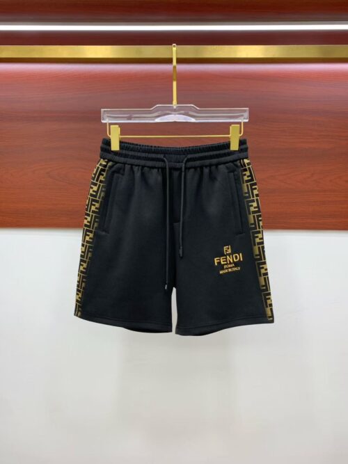 「#3994」Fendi 2025 new logo printed cotton shorts