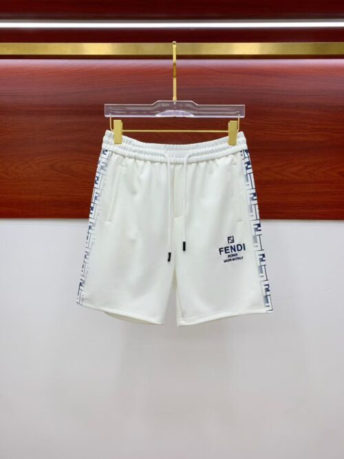 「#3995」Fendi 2025 new logo printed cotton shorts