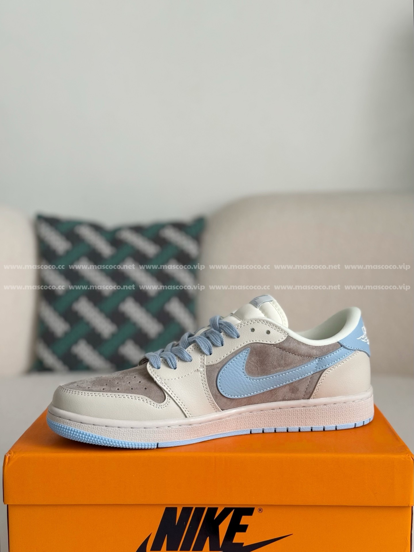 「#4077」LOUIS VUITTON x Jordan Air Jordan 1 Casual Sneakers - 图片 4