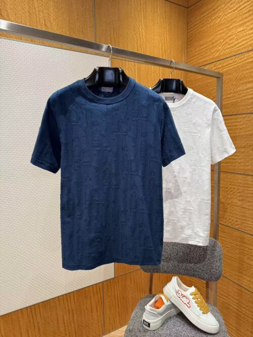 「#4268」Dior cut line jacquard round neck short sleeve T-shirt