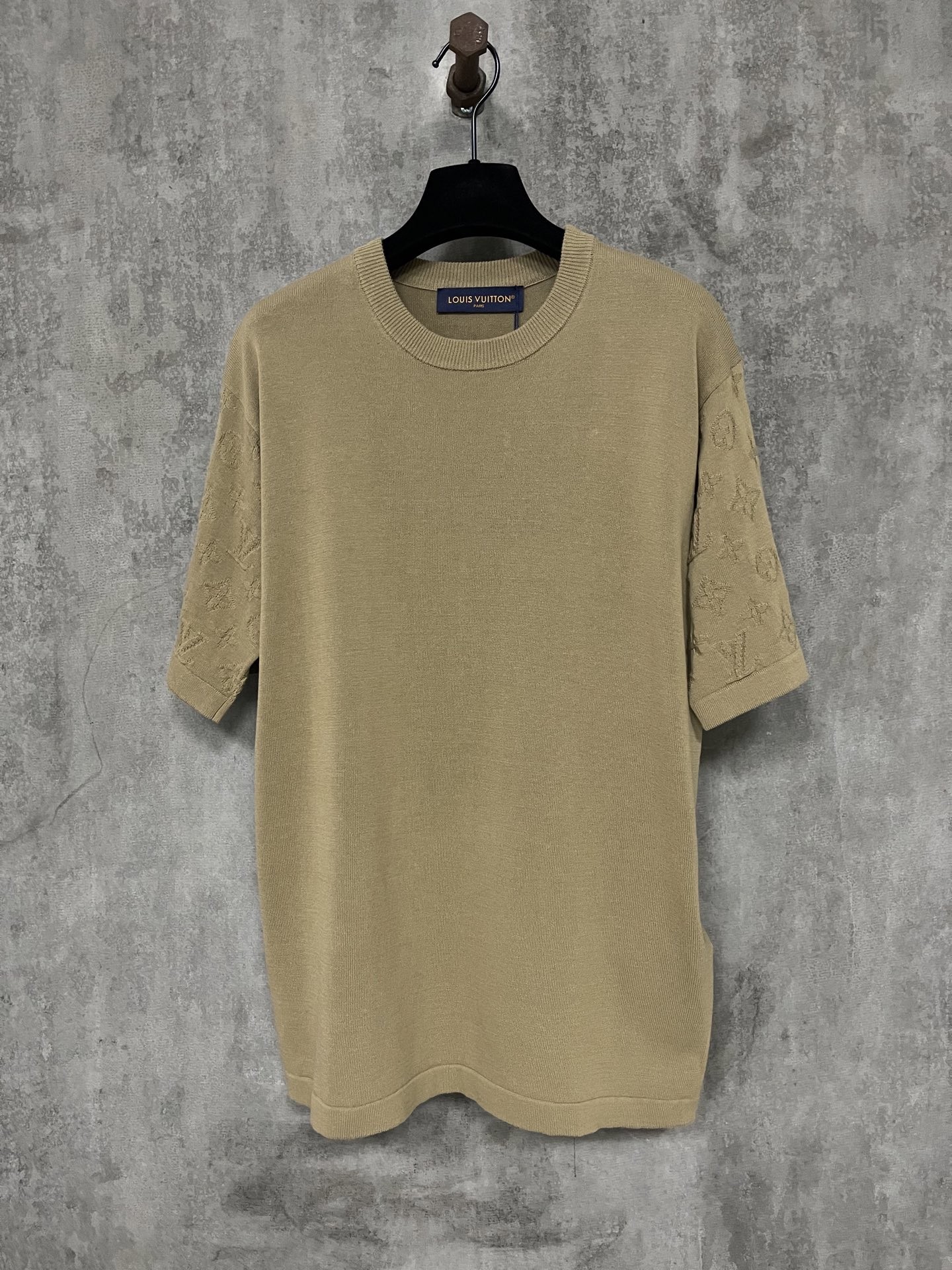 「#4365」Louis Vuitton Cotton Jacquard Crew Neck Short Sleeve T-Shirt