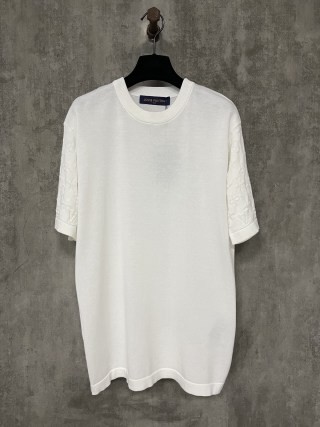 「#4366」Louis Vuitton Cotton Jacquard Crew Neck Short Sleeve T-Shirt