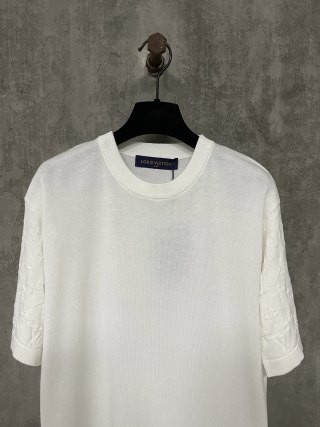 「#4366」Louis Vuitton Cotton Jacquard Crew Neck Short Sleeve T-Shirt - 图片 3