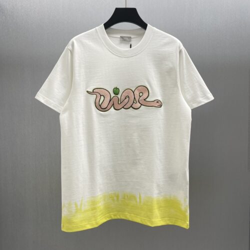 「#4374」Dior-CD Year of the Snake Limited Edition Colorful Embroidered Short Sleeves
