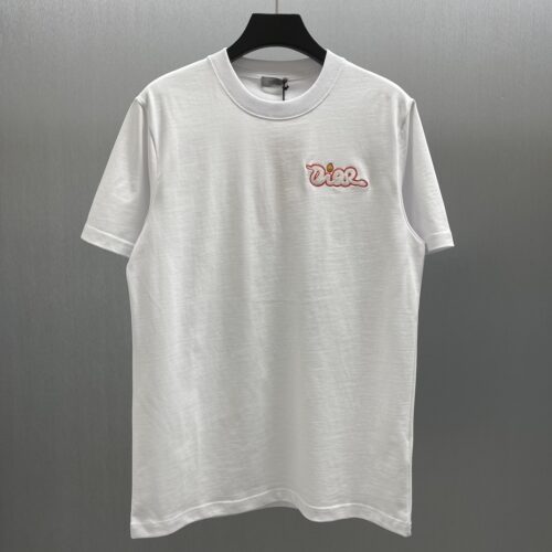 「#4376」Dior-CD Year of the Snake Limited Edition Colorful Embroidered Short Sleeves