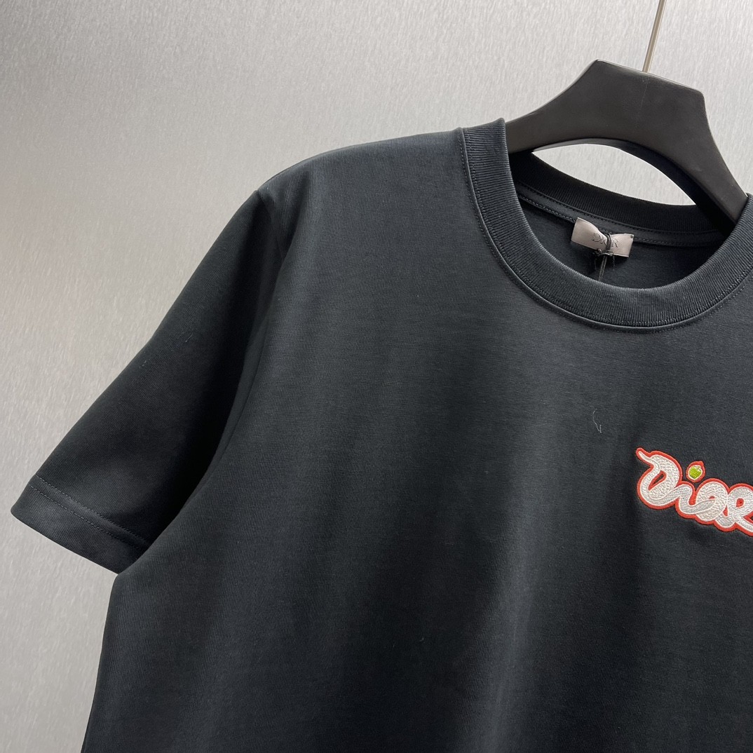 「#4377」Dior-CD Year of the Snake Limited Edition Colorful Embroidered Short Sleeves - 图片 4