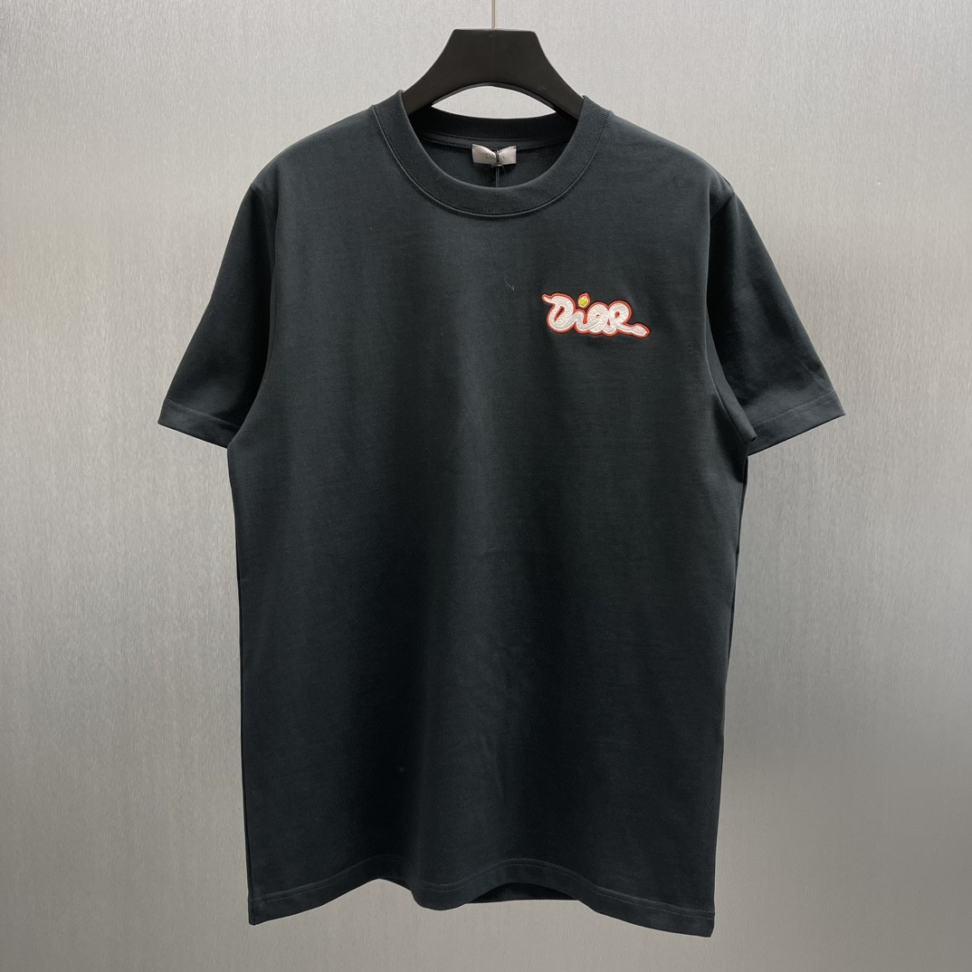 「#4377」Dior-CD Year of the Snake Limited Edition Colorful Embroidered Short Sleeves