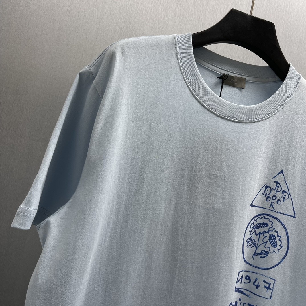 「#4378」Dior-CD Dream House and Dynamic Tree Shadow T-shirt - 图片 4