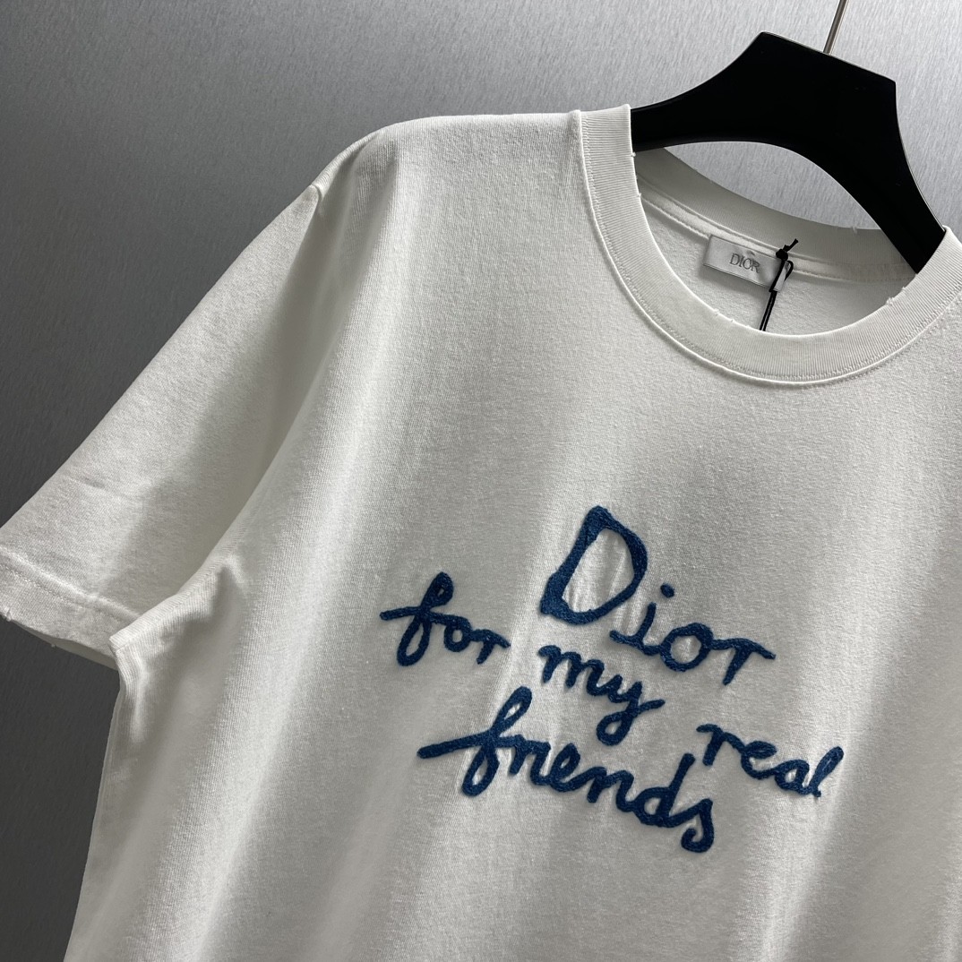 「#4380」Dior-CD Friends Private Letter Short Sleeve - 图片 4
