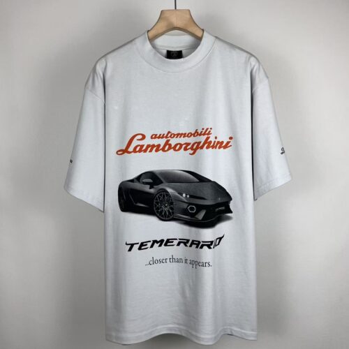 「#4387」Balenciaga 2025SS co-branded Lamborghini lamborghini letter print short-sleeved T-shirt