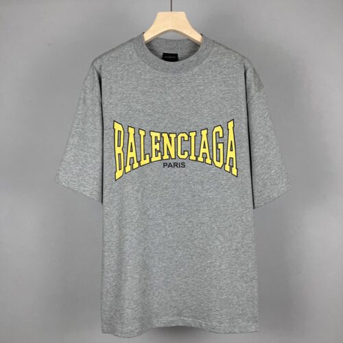 「#4390」BALENCIAGA- Burst pattern slogan print short-sleeved T-shirt
