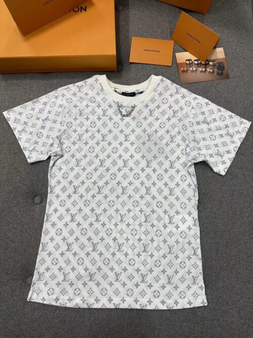 「#4393」Louis Vuitton collar chain full print short-sleeved T-shirt