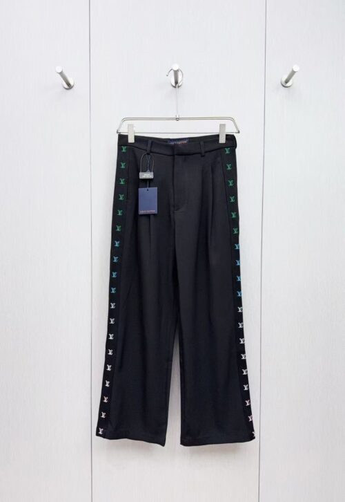 「#4400」Louis Vuitton embroidered ribbon gradient trousers