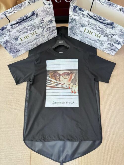 「#4424」DIOR portrait magazine print short sleeves