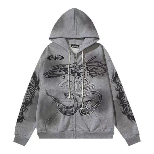 「#4432」Hellstar American trendy Hellstar 30 digital flame flower arm back 11 letter print washed distressed