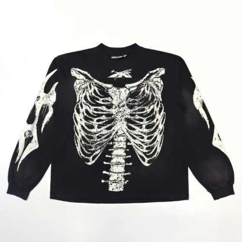 「#4444」Hellstar skull long sleeve crew neck T-shirt