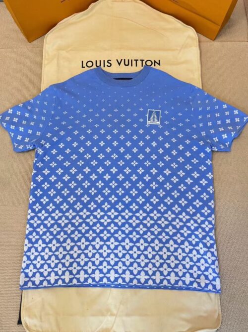 「#4465」LOUIS VUITTON Ski Series Gradient Snowflake Knit Short Sleeve