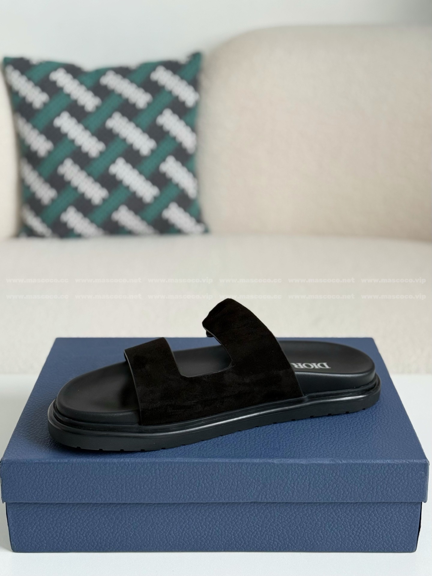「#4517」Dior Aqua Faux Suede Slippers - 图片 4