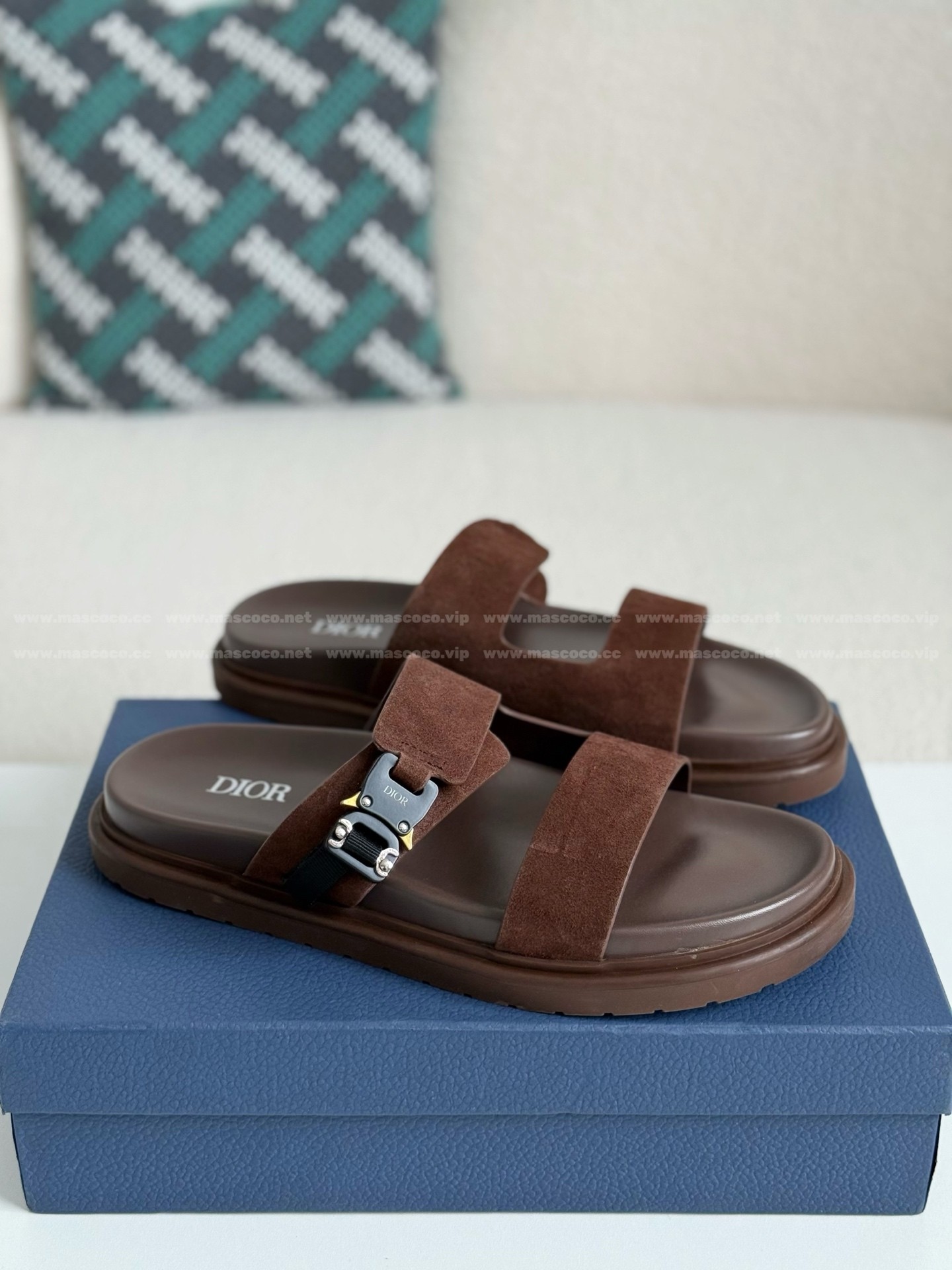「#4518」Dior Aqua Faux Suede Slippers - 图片 2