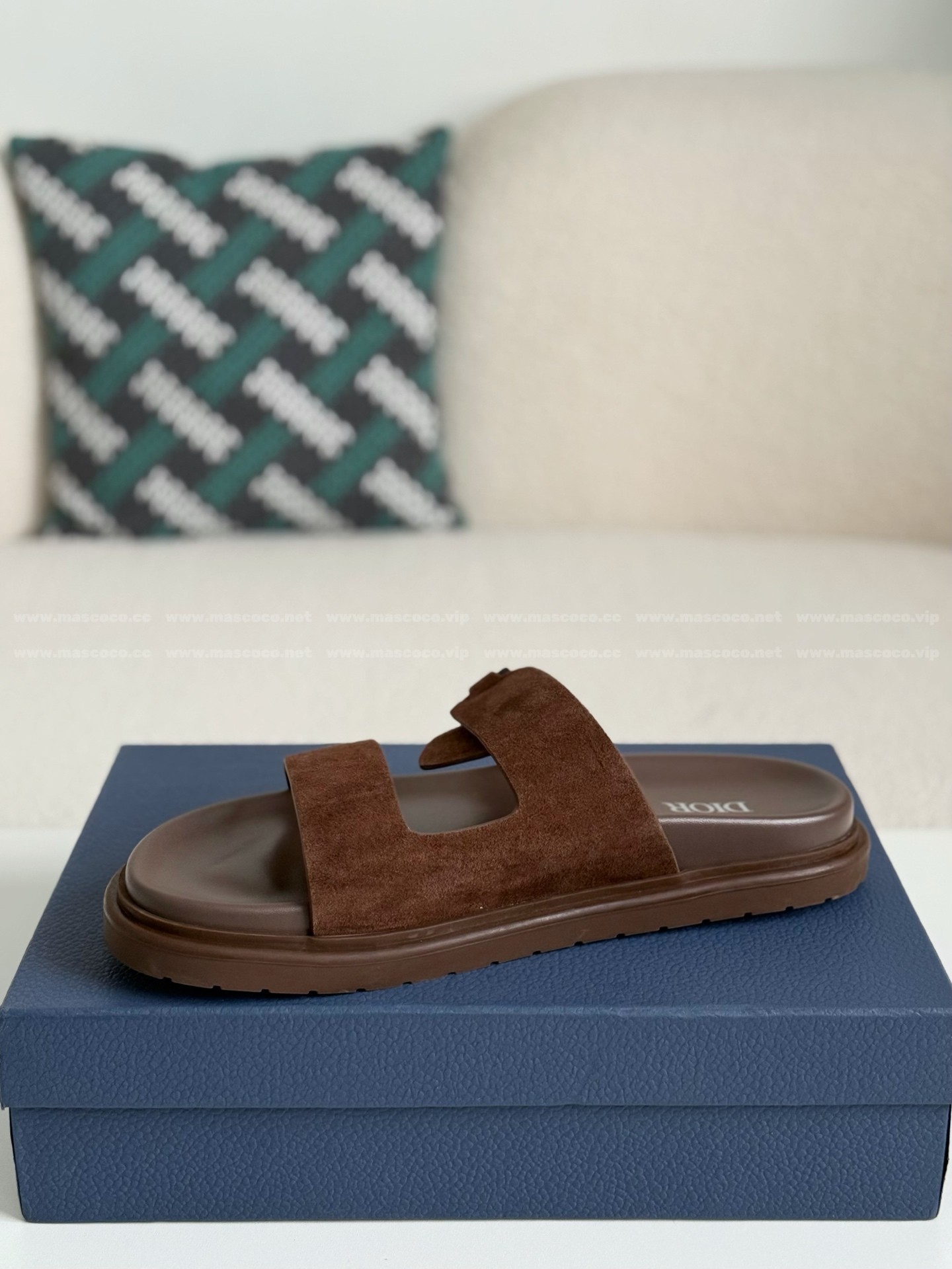 「#4518」Dior Aqua Faux Suede Slippers - 图片 4