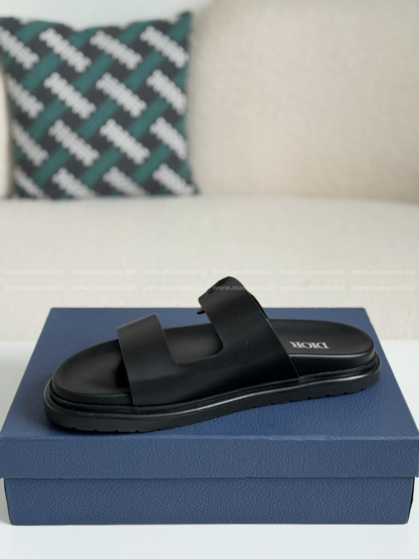 「#4519」Dior Aqua Leather Slippers - 图片 4