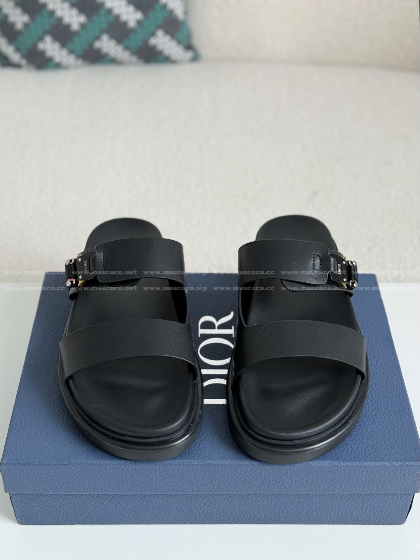 「#4519」Dior Aqua Leather Slippers - 图片 3