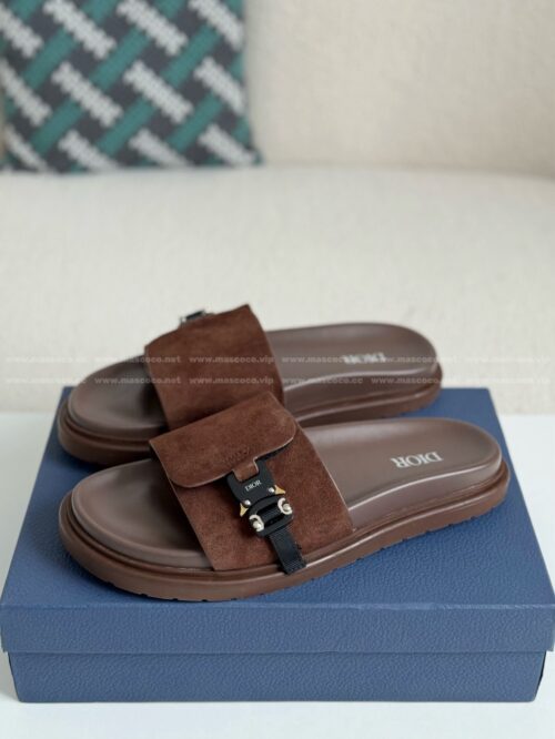 「#4522」Dior Aqua Faux Suede Slippers