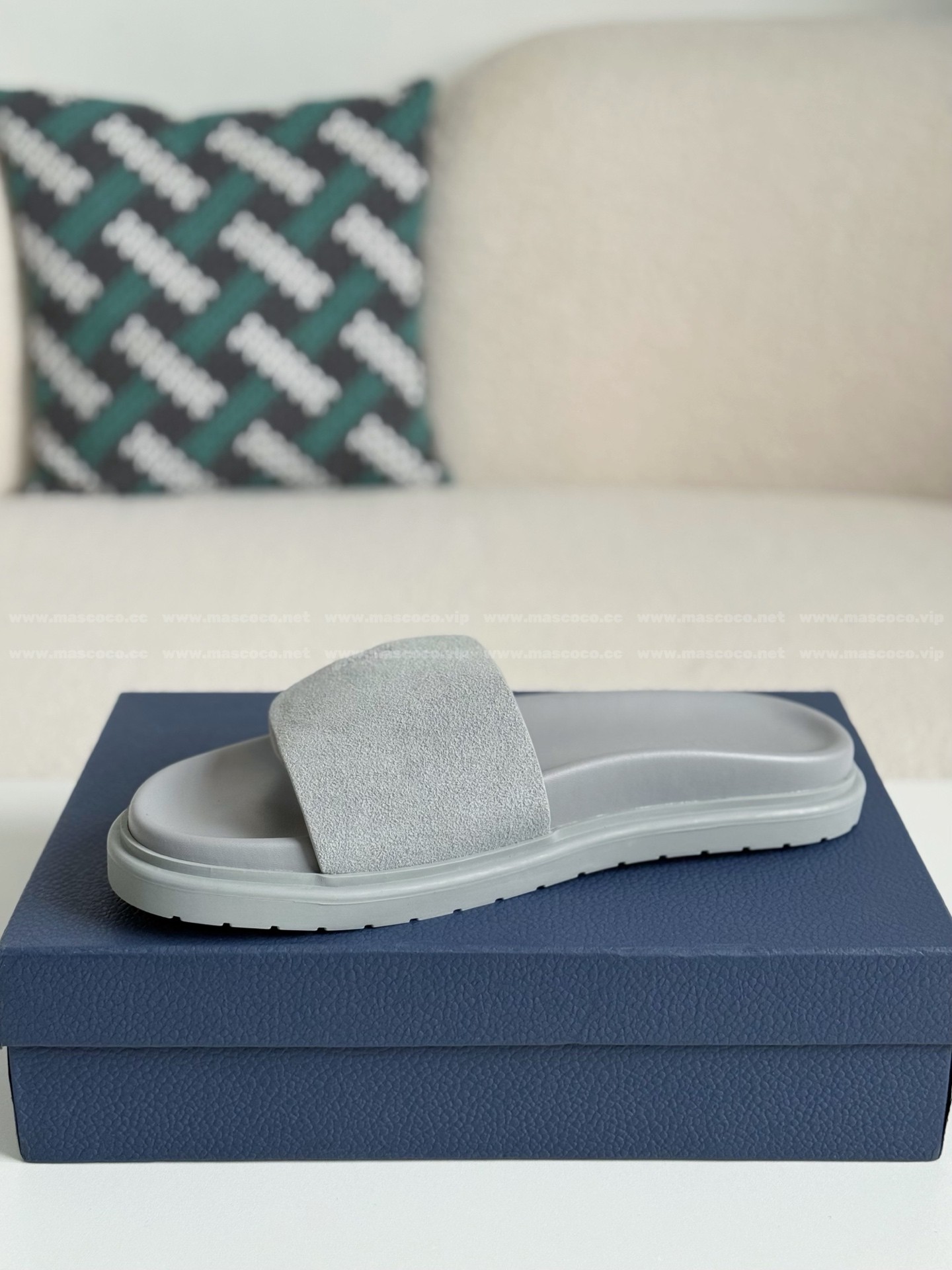 「#4523」Dior Aqua Faux Suede Slippers - 图片 4