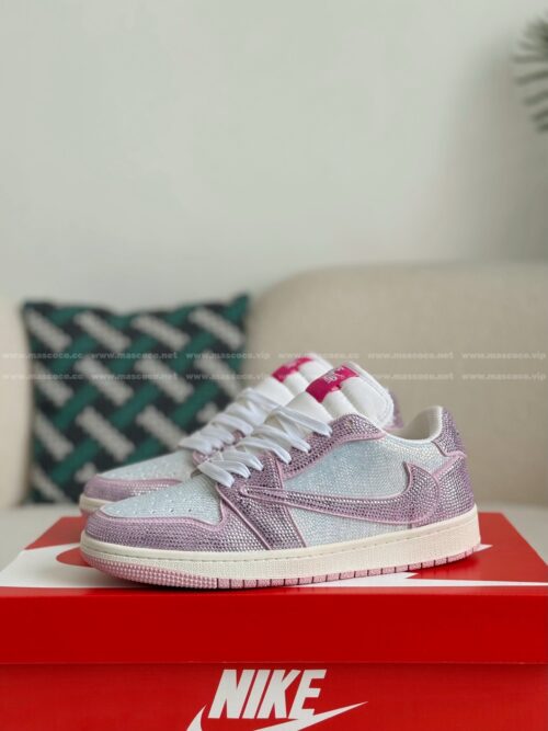 「#4542」Jordan 1 Hand-Set Rhinestones Low Sneakers