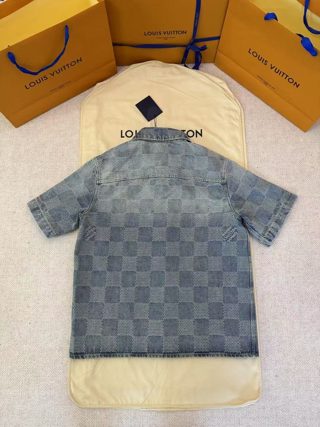 「#4743」LOUIS VUITTON FW25 checkerboard short-sleeved shirt - 图片 2
