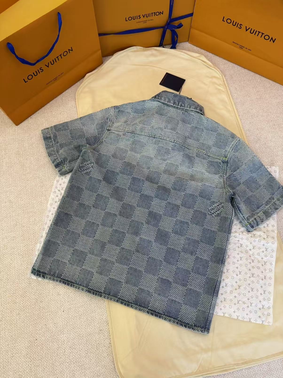 「#4743」LOUIS VUITTON FW25 checkerboard short-sleeved shirt - 图片 4