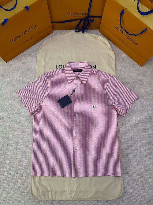 「#4820」LOUIS VUITTON striped short-sleeved shirt