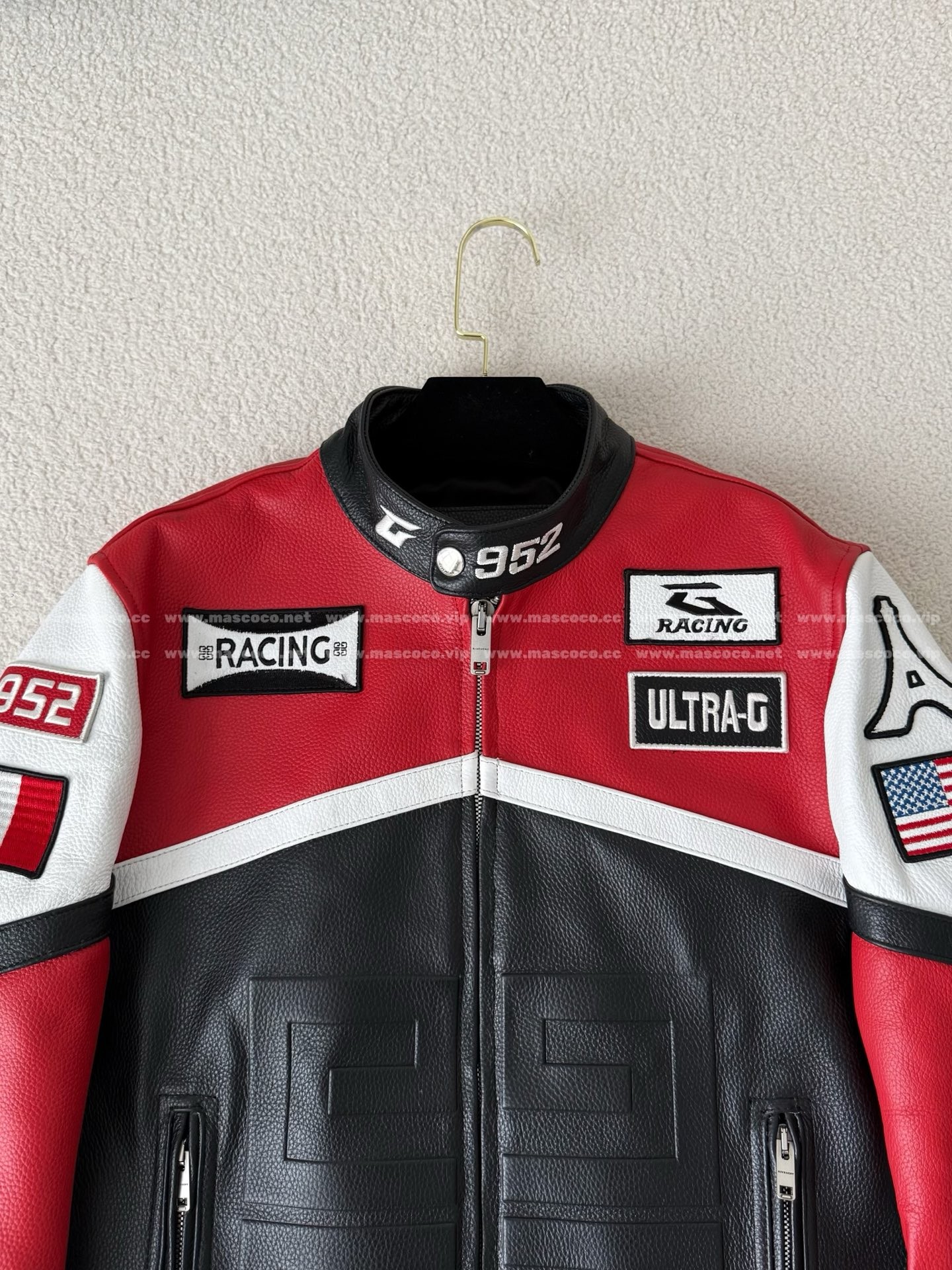 「#4981」Givenchy SS23 Contrast Color Zipper Stand Collar Leather Jacket - 图片 3