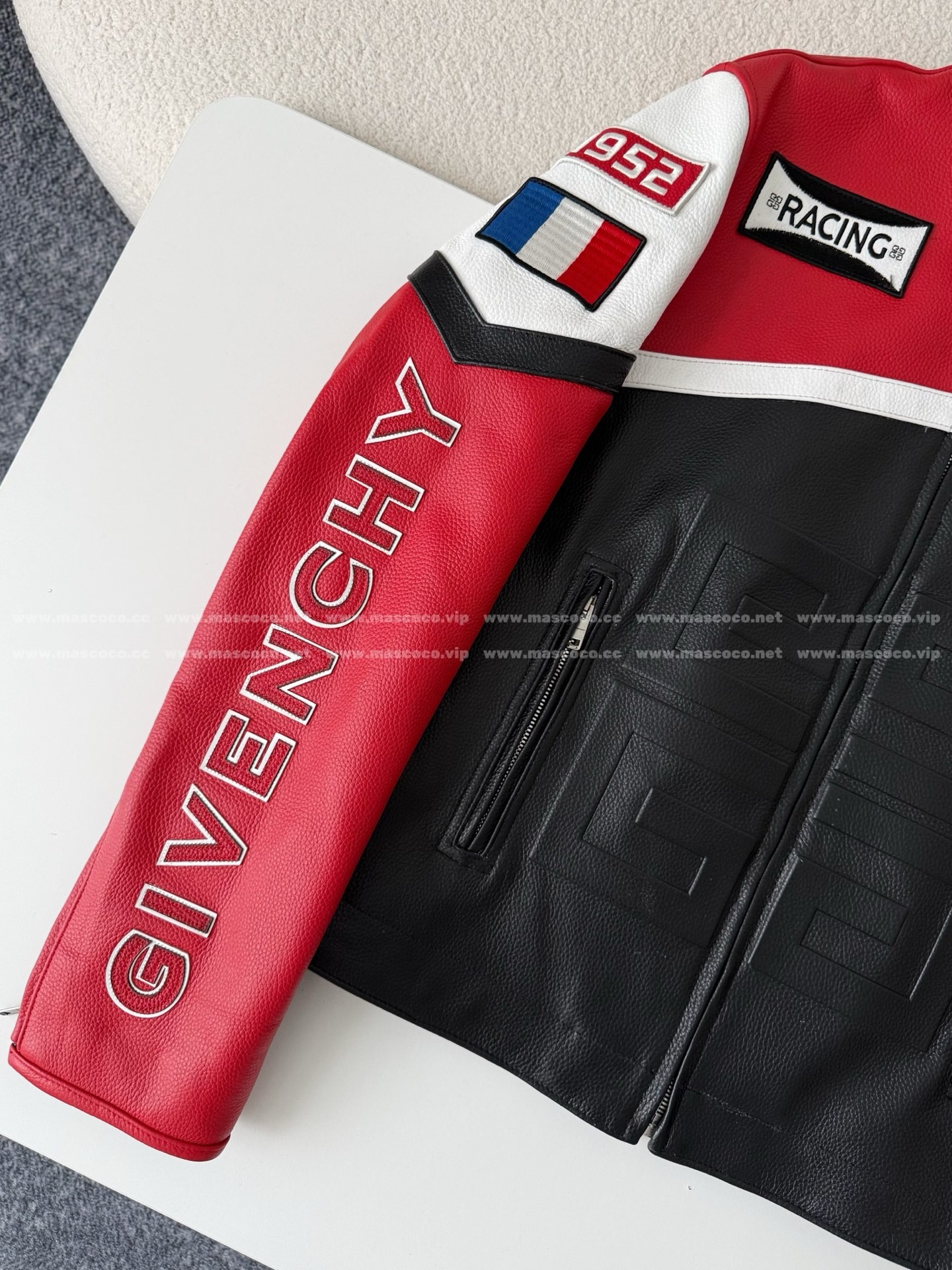 「#4981」Givenchy SS23 Contrast Color Zipper Stand Collar Leather Jacket - 图片 2
