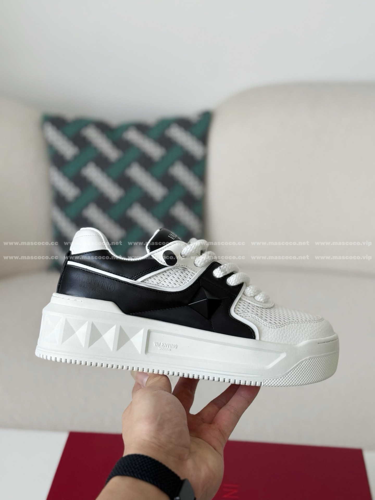 「#5176」Valentino One Stud Sneakers - 图片 6
