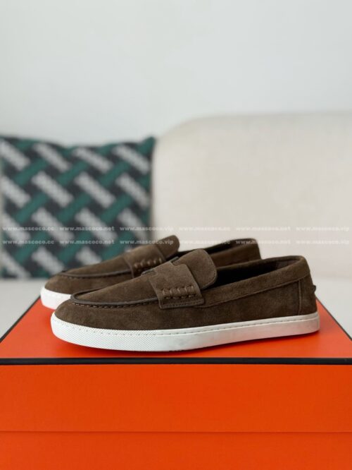 「#5189」Hermes Faux Suede Loafers