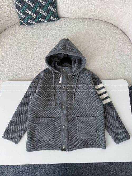 「#5210」Thom Browne American-Style Striped Cuff Knit Hoodie