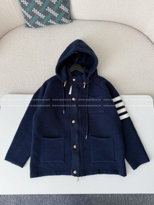 「#5211」Thom Browne American-Style Striped Cuff Knit Hoodie