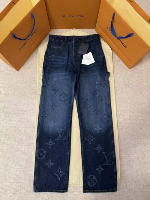 「#5255」LOUIS VUITTON gradient print side pocket jeans