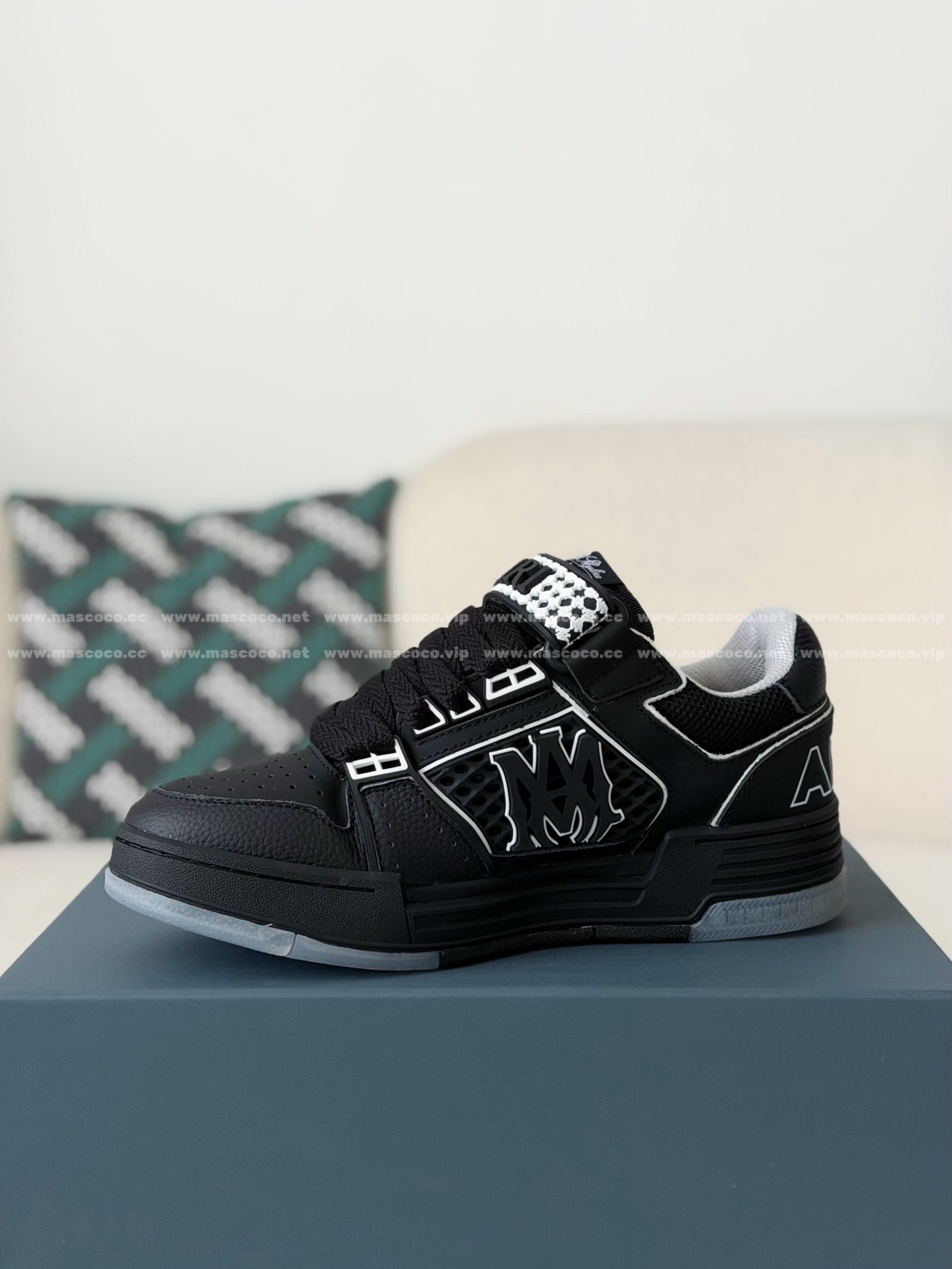 「#5317」Amiri Ma Skyline Leather Velcro Sneakers - 图片 4
