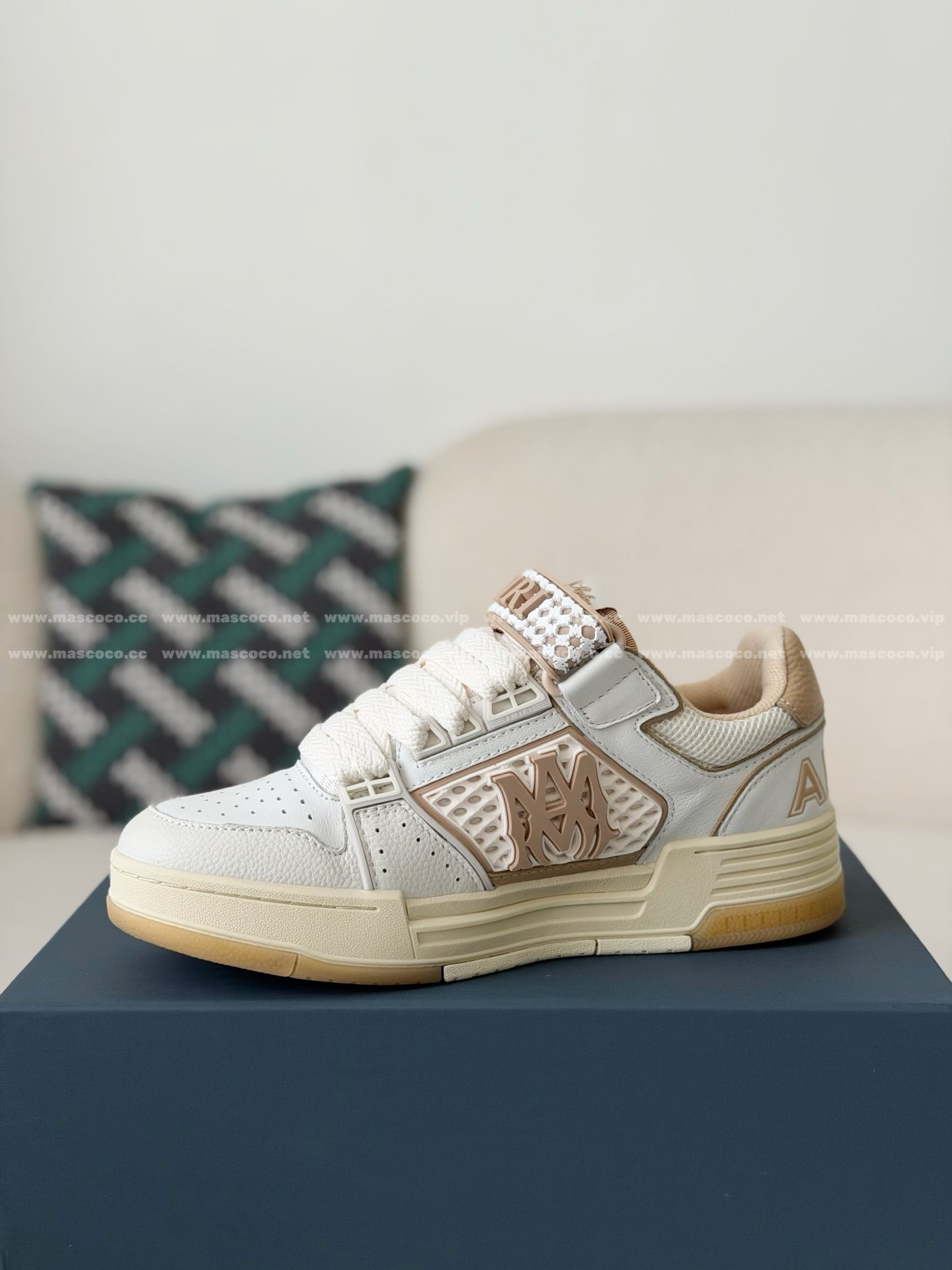 「#5321」Amiri Ma Skyline Leather Velcro Sneakers - 图片 4