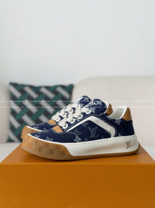 「#5386」LOUIS VUITTON TILTED CANVAS LEATHER BOARD SHOES