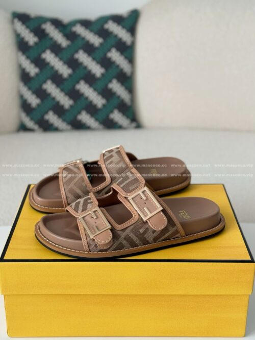「#5502」Fendi Jacquard Fabric Flip-flops