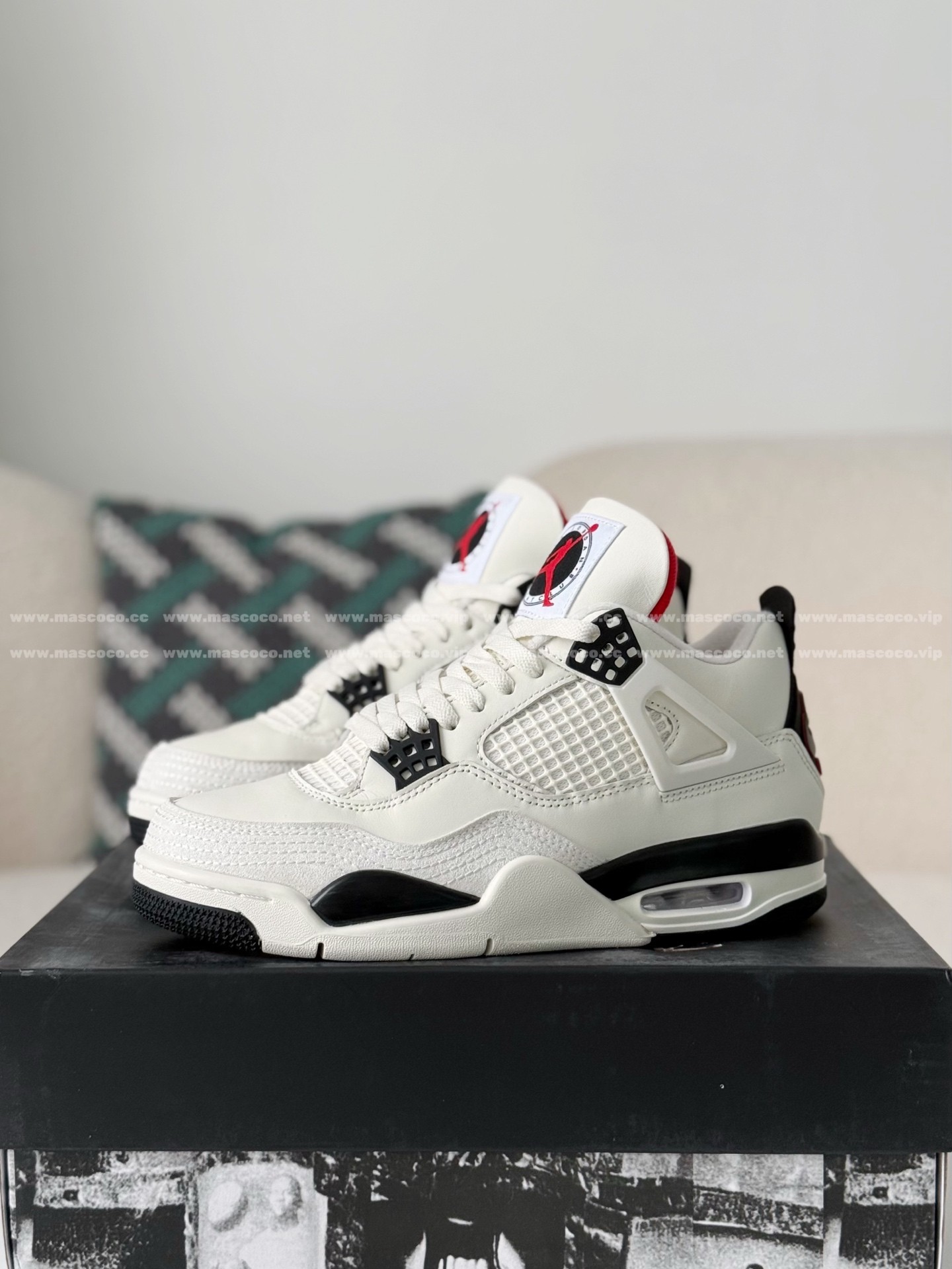 「#5538」Jordan Air Jordan 4 Retro OG Flight Club Basketball Shoes