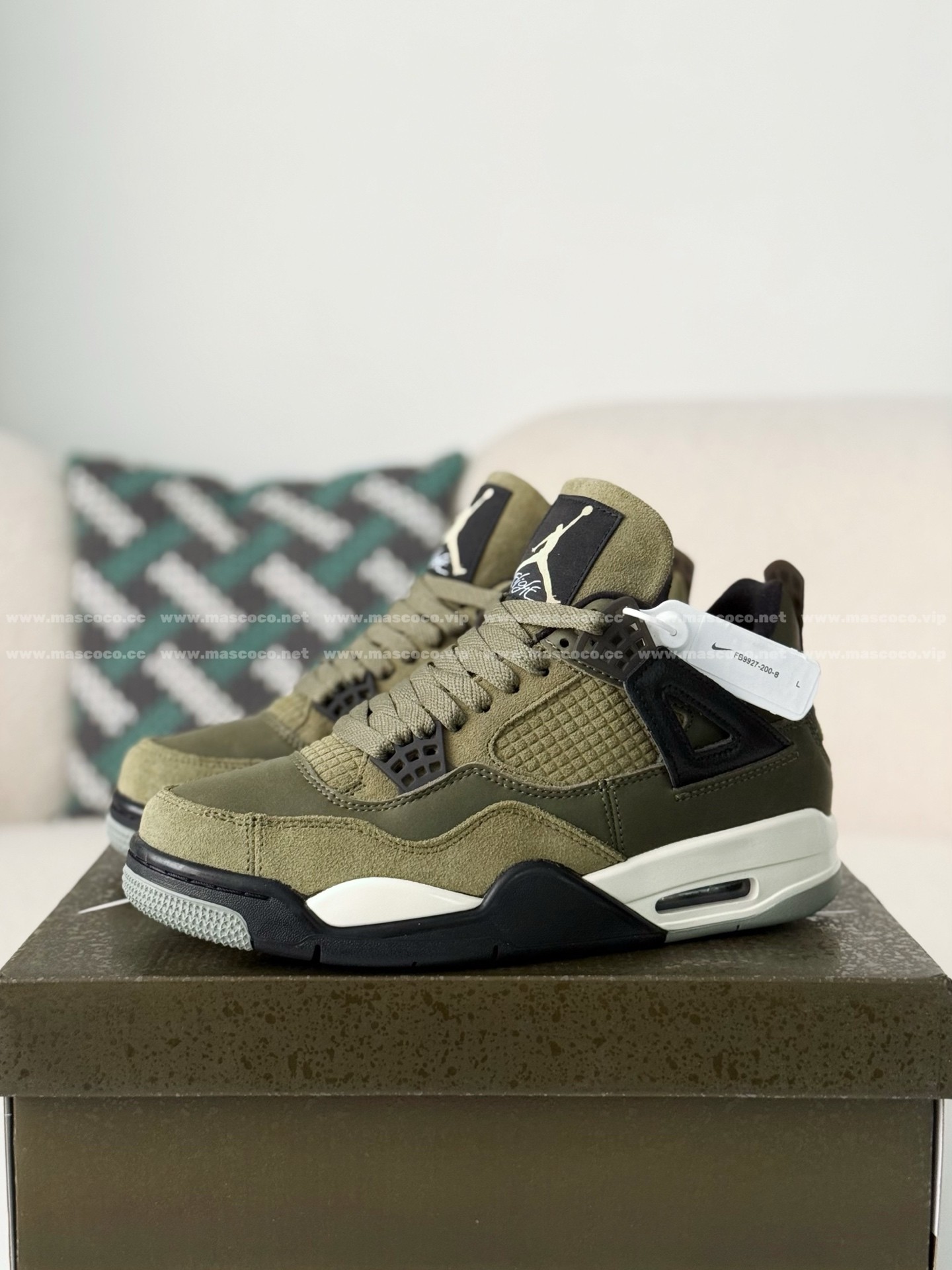 「#5539」Jordan Air Jordan 4 Craft “Olive” Basketball Shoes