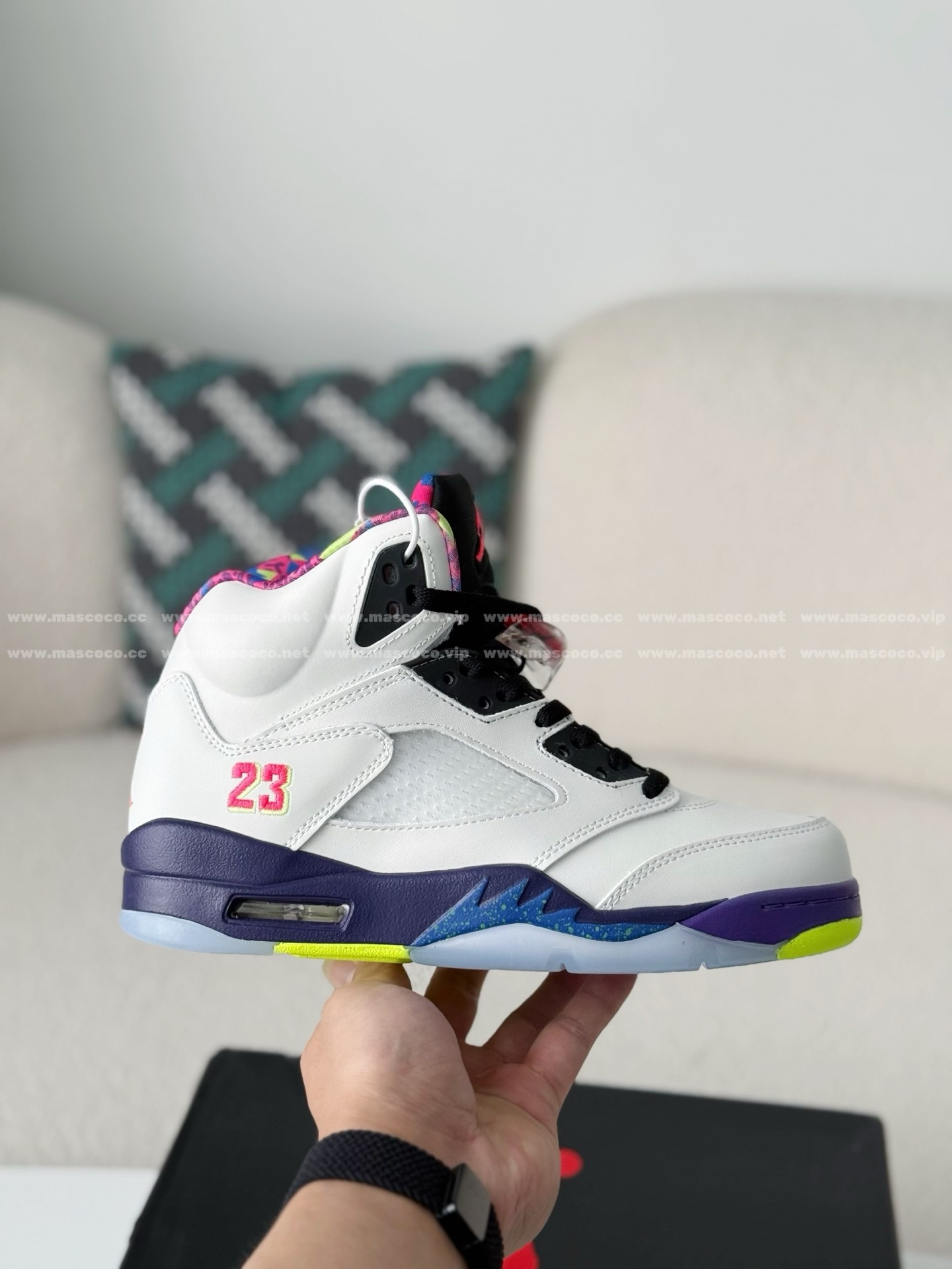 「#5541」Jordan Air Jordan 5 Retro Ghost Green Basketball Shoes - 图片 6